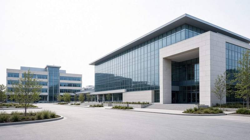 Hospital campus and adjacent outpatient imaging center