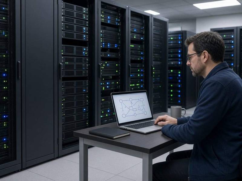 Hospital imaging archive and server room prepared for a data migration